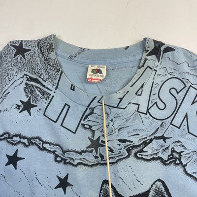 Vintage Alaskan Dog Sled T-Shirt Size XL All Over Print