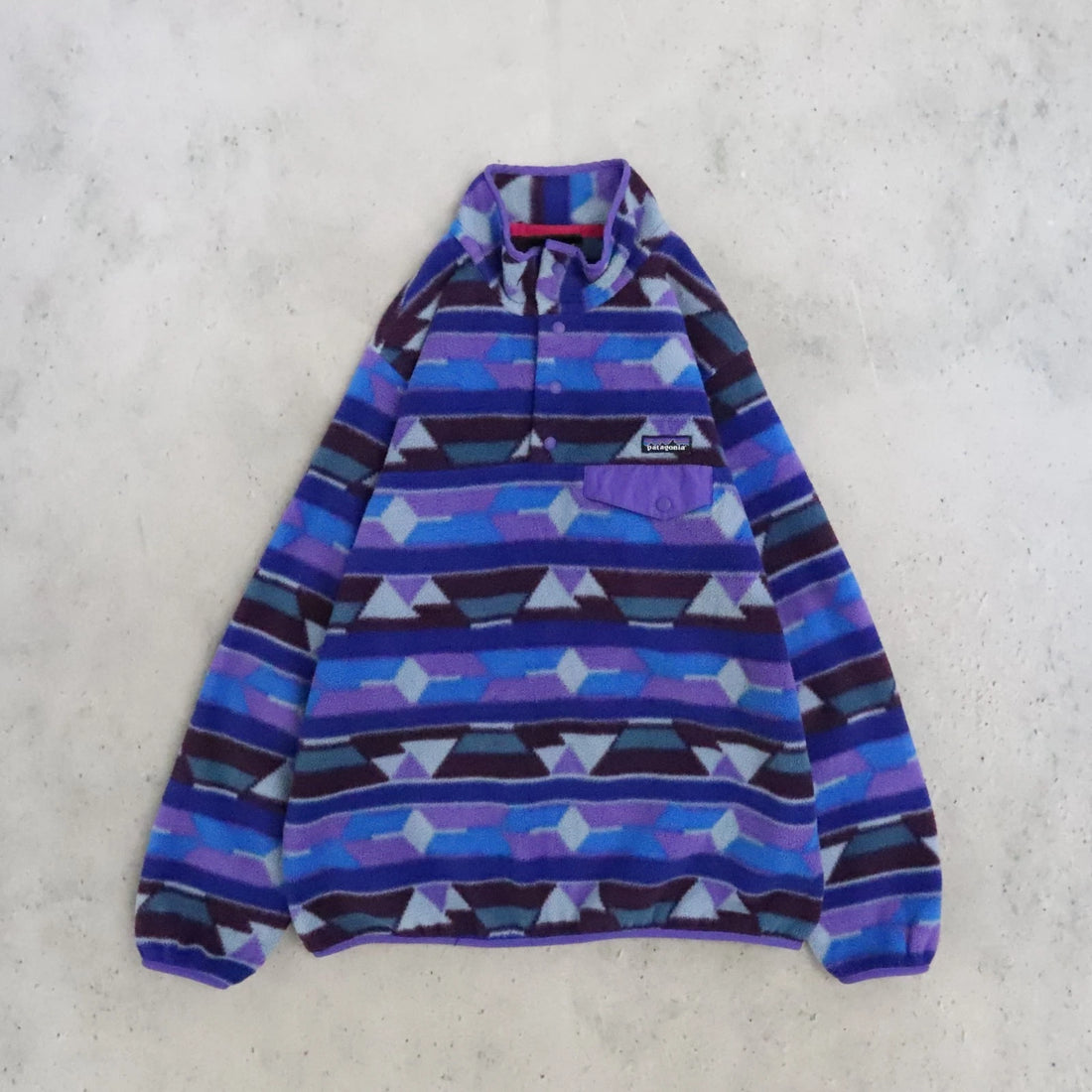 Patagonia Guatemalan Tango Violetti Synchilla Snap T Fleece Jacket Womens Large
