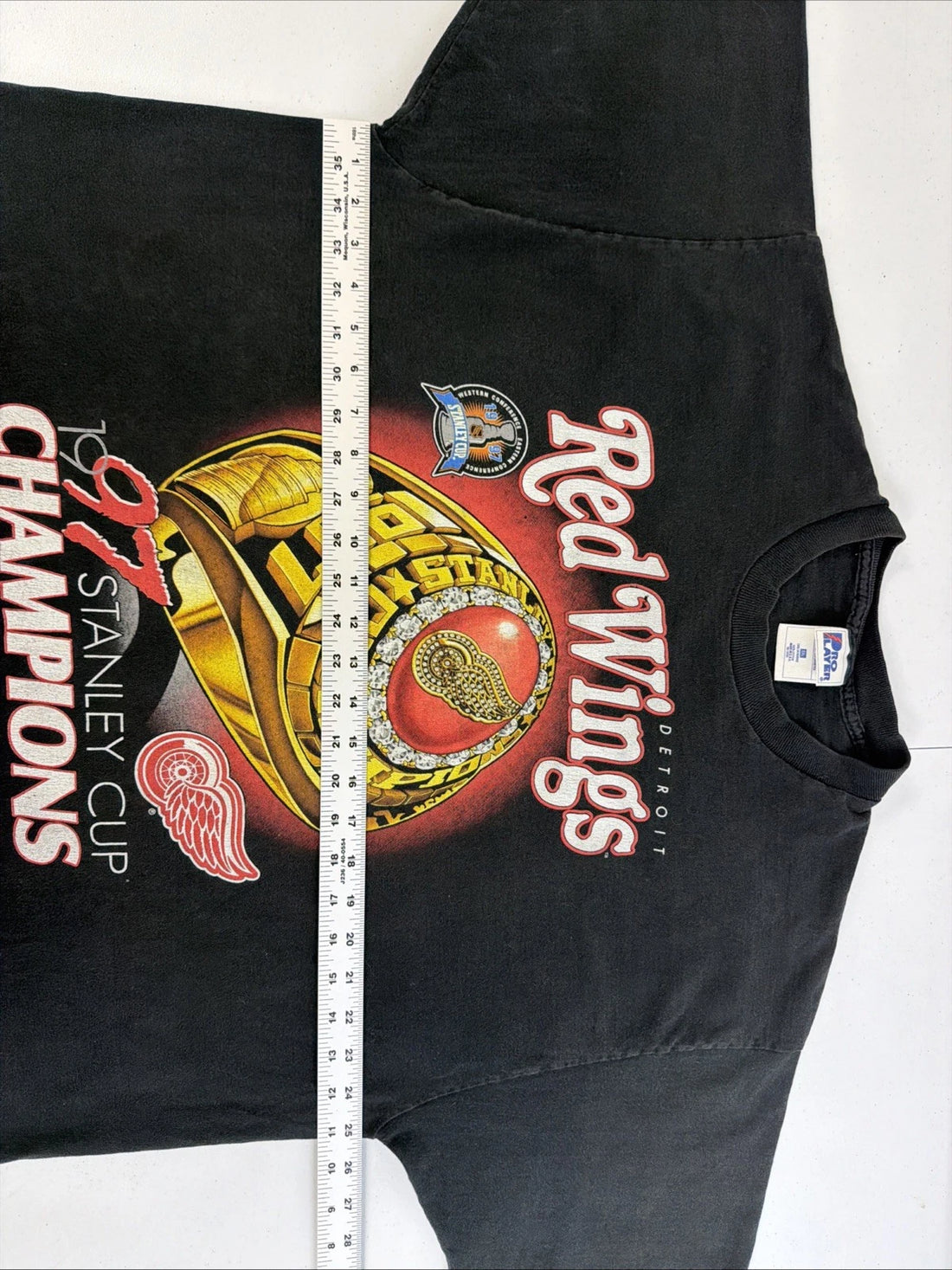 Vintage Detroit Red Wings Stanley Cup Champions Ring T-Shirt 2XL 90s NHL