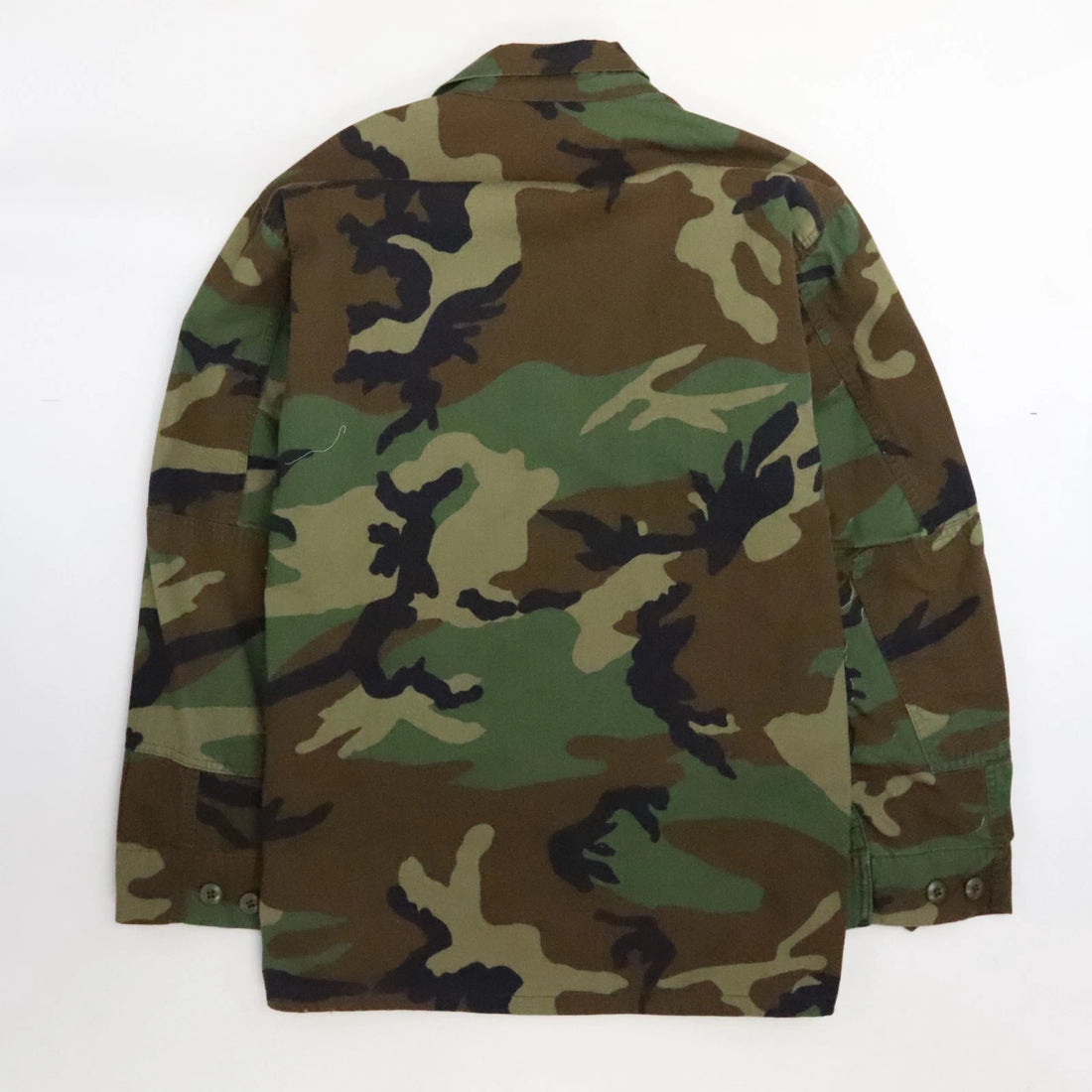 Vintage Military Army Field Jacket Size Large Long Woodland Camo