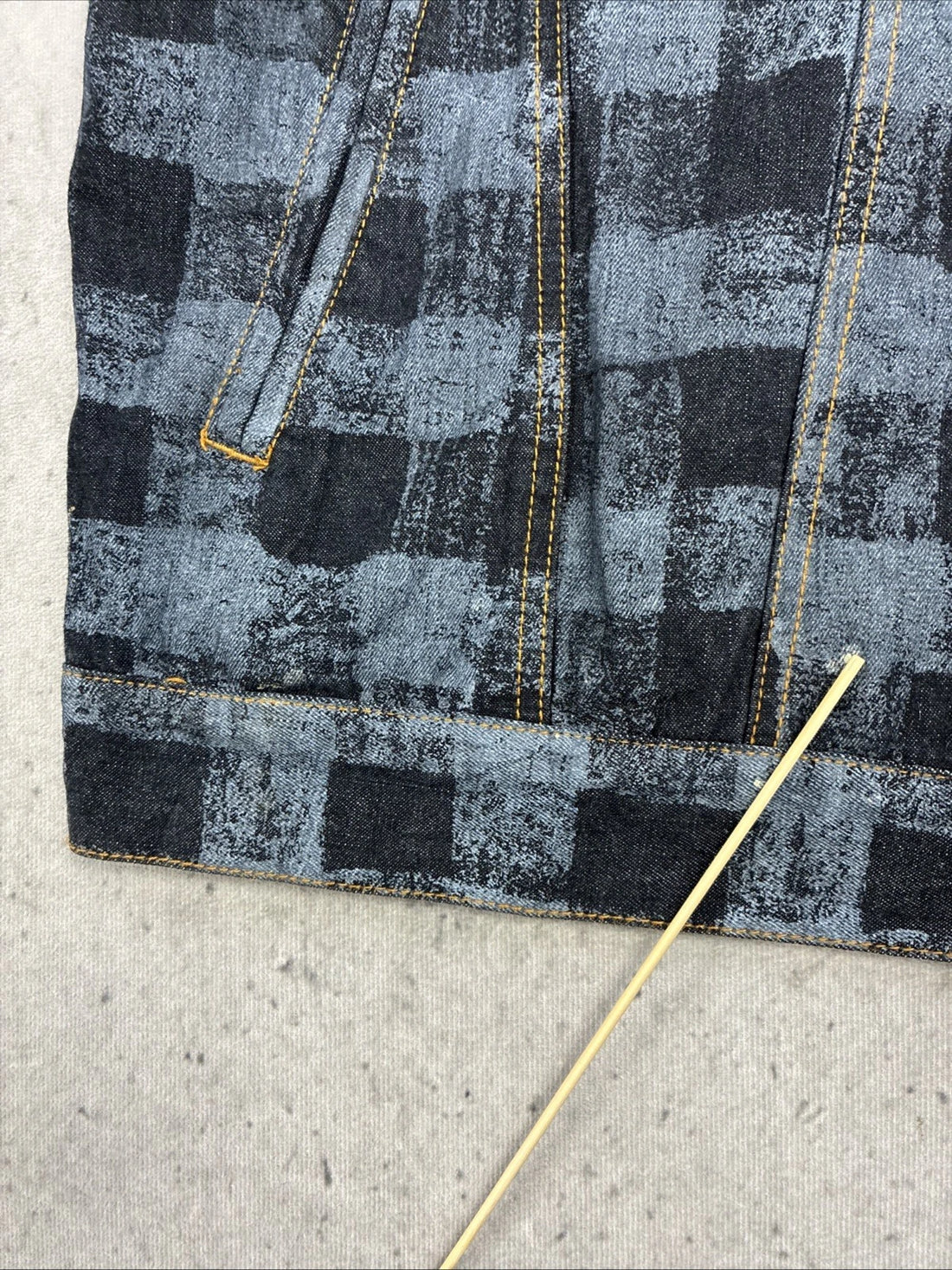 Vintage Checkered Denim Jacket Size XL Y2K