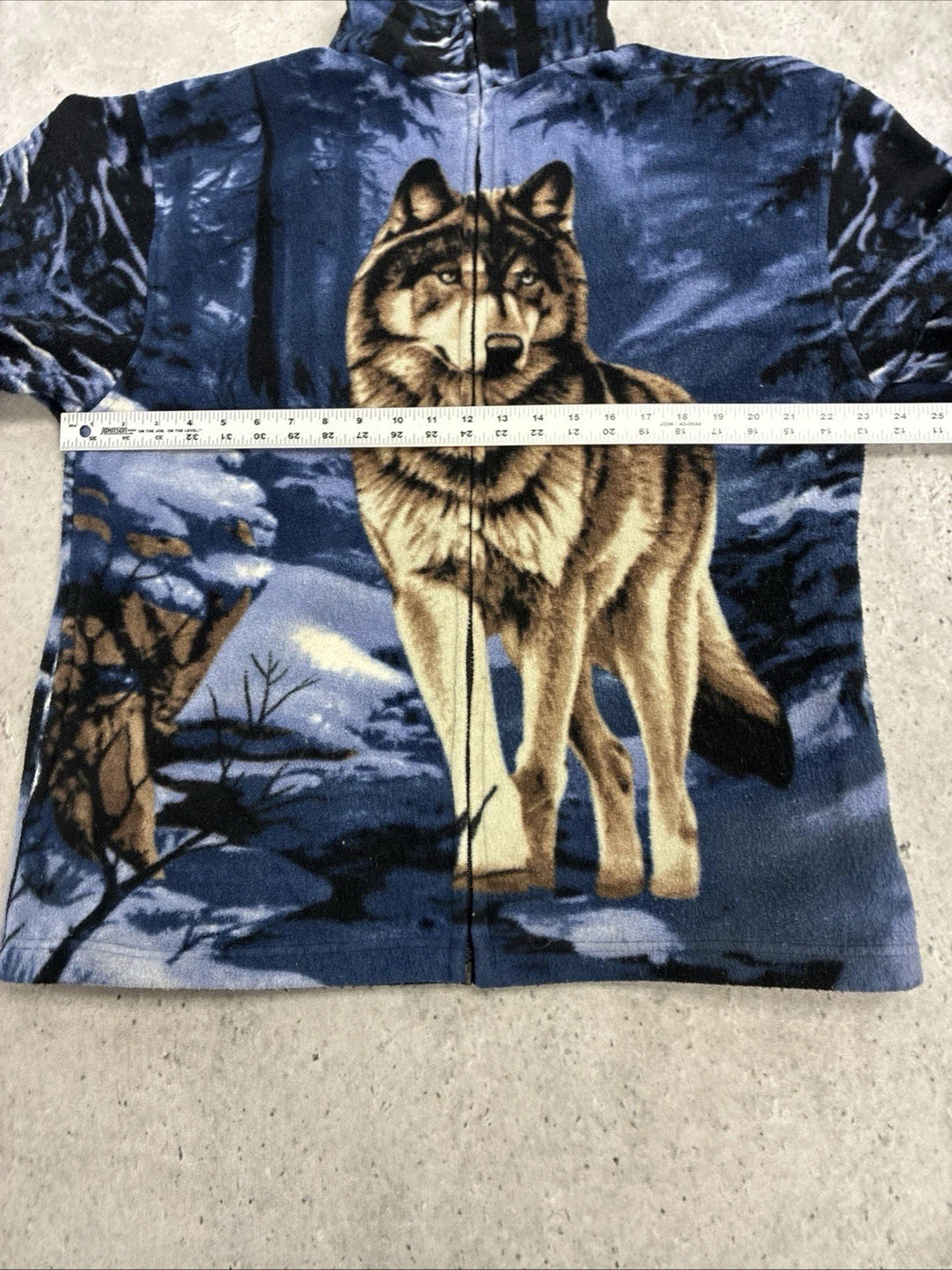 Vintage Wolf Winter Fleece Jacket Size Large
