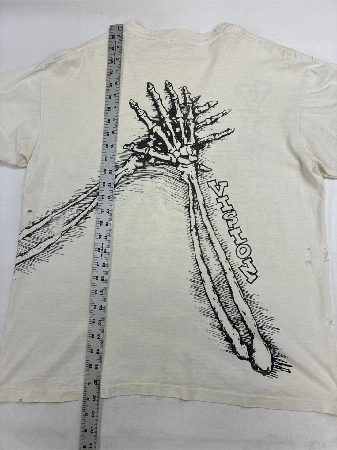 Vintage Vision Streetwear Skeleton T-Shirt Size XL Skate Tom Groholski 1988 80s