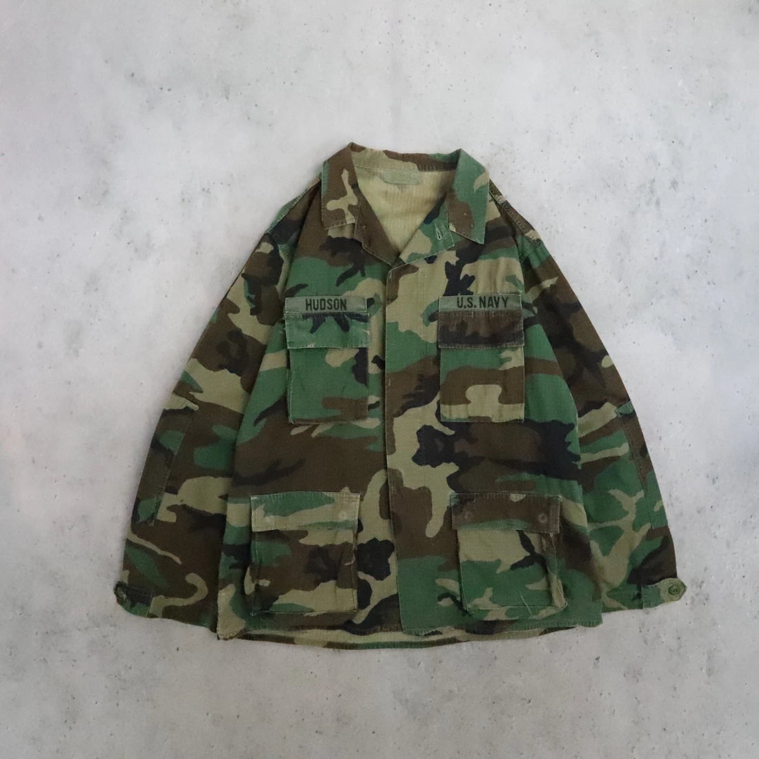 Vintage U.S. Army Hot Weather Woodland Camo Combat Jacket Size Large Long