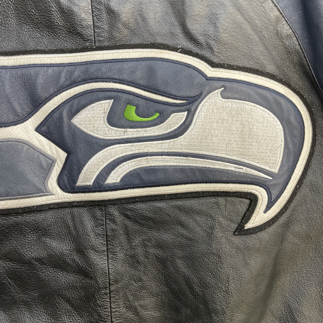 Vintage Seattle Seahawks Leather Varsity Jacket Size Large NFL