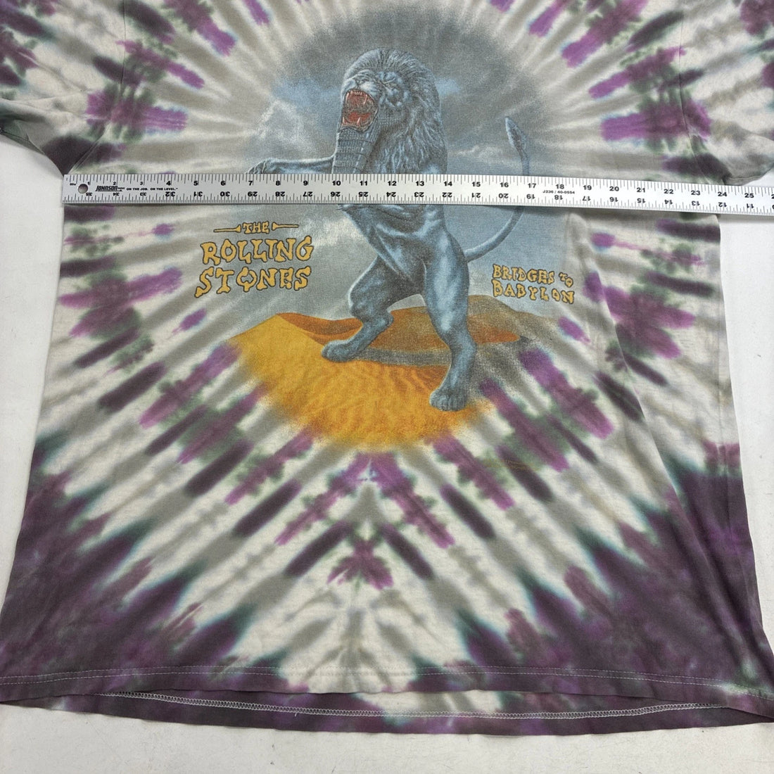 Vintage Rolling Stones Bridges To Babylon Tie Dye Band T-Shirt Size XL 90s