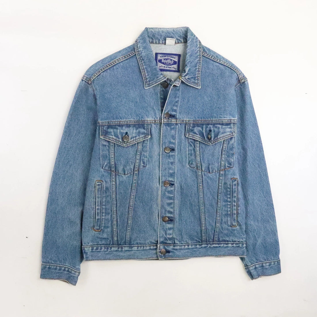 Vintage Hard Rock Cafe San Francisco Guitars Denim Jacket Size Small 90s