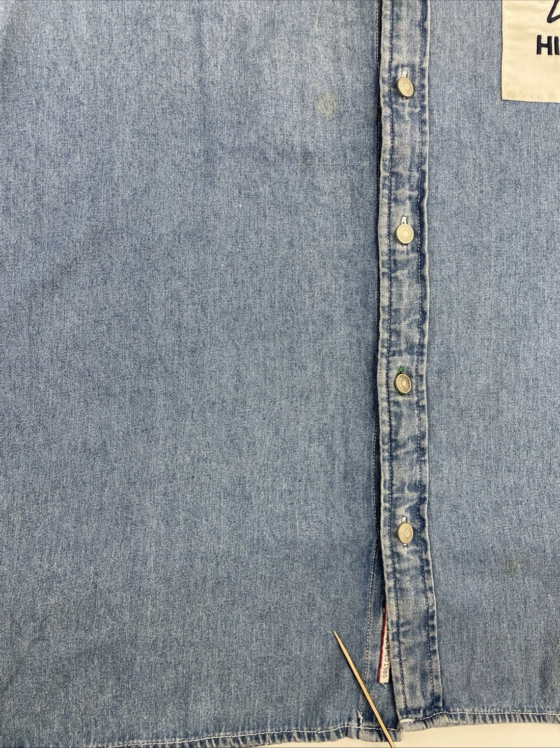 Tommy HIlfiger Flag Pocket Denim Button Up Shirt Size XL