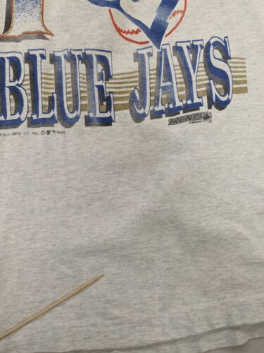 Vintage Toronto Blue Jays Trench T-Shirt Size Large 1992 90s MLB