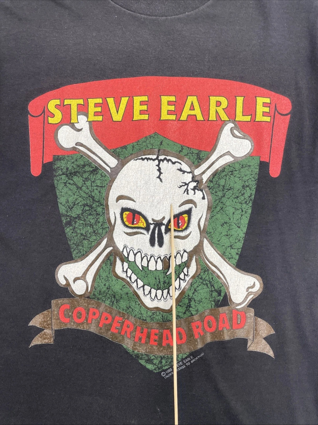 Vintage Steve Earle Copperhead Road T-Shirt Size Large 1989 80s