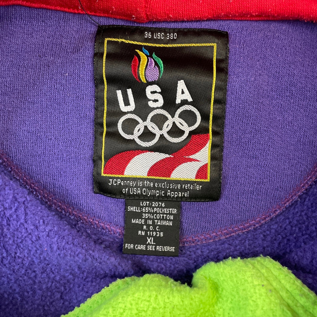Vintage USA Olympics Hurdles Sweatshirt Hoodie Size XL 90s