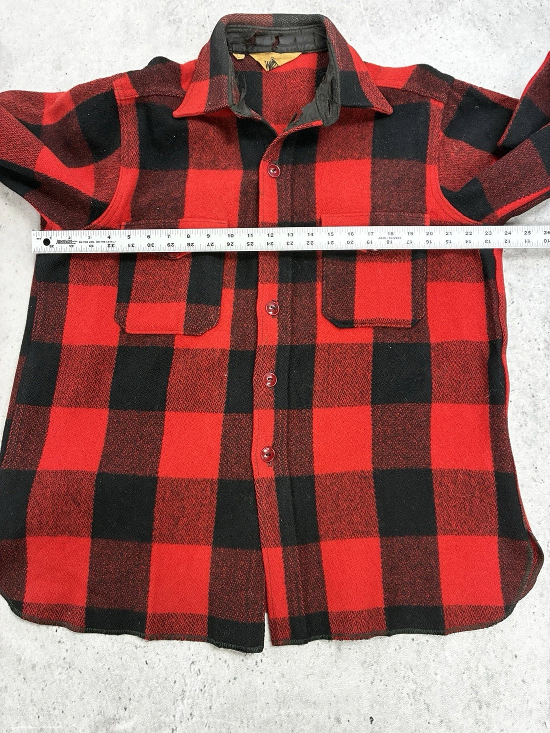 Vintage Woolrich Wool Shirt Jacket Size 17 Red Buffalo Plaid