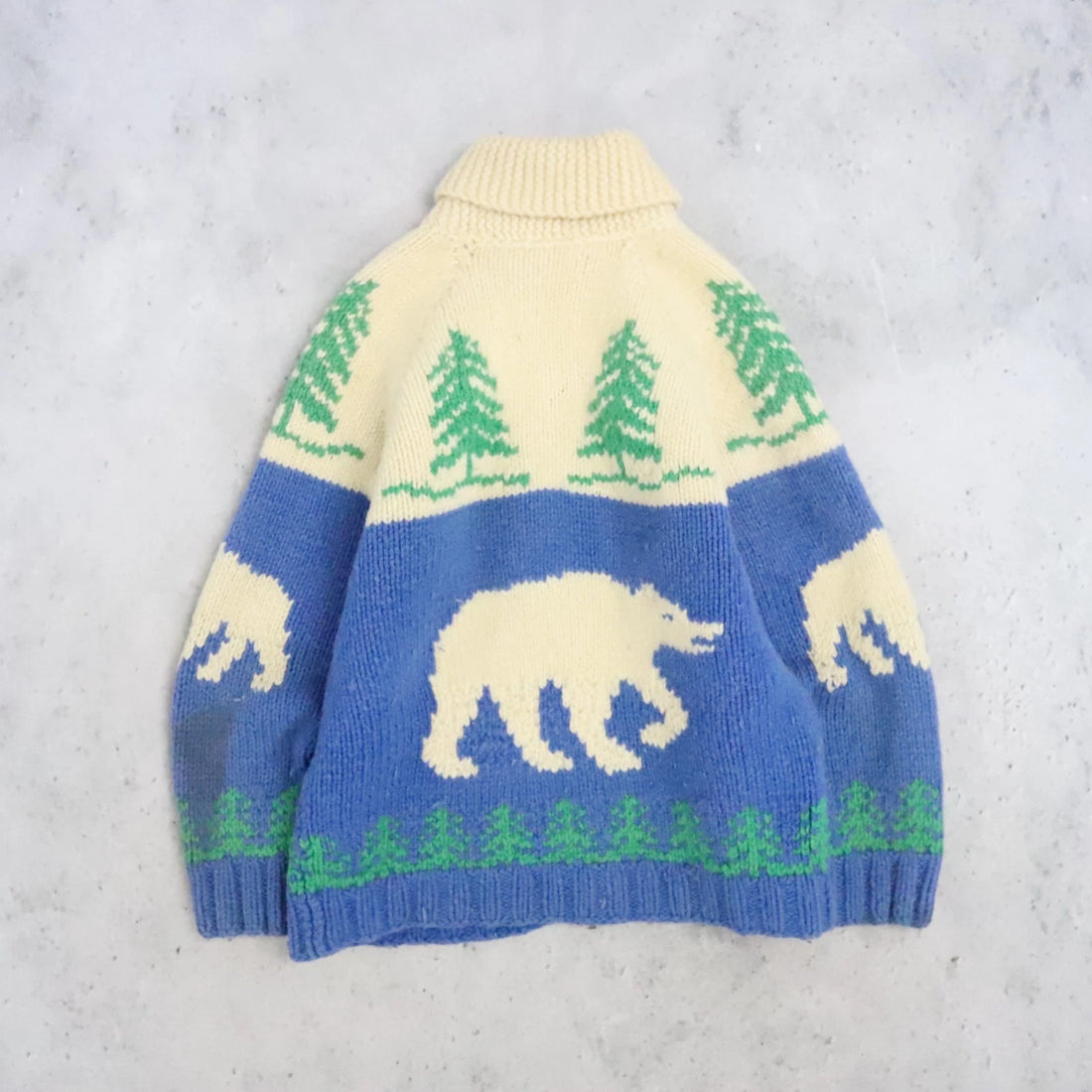 Vintage Polar Bear Wool Knit Cowichan Sweater Size Medium