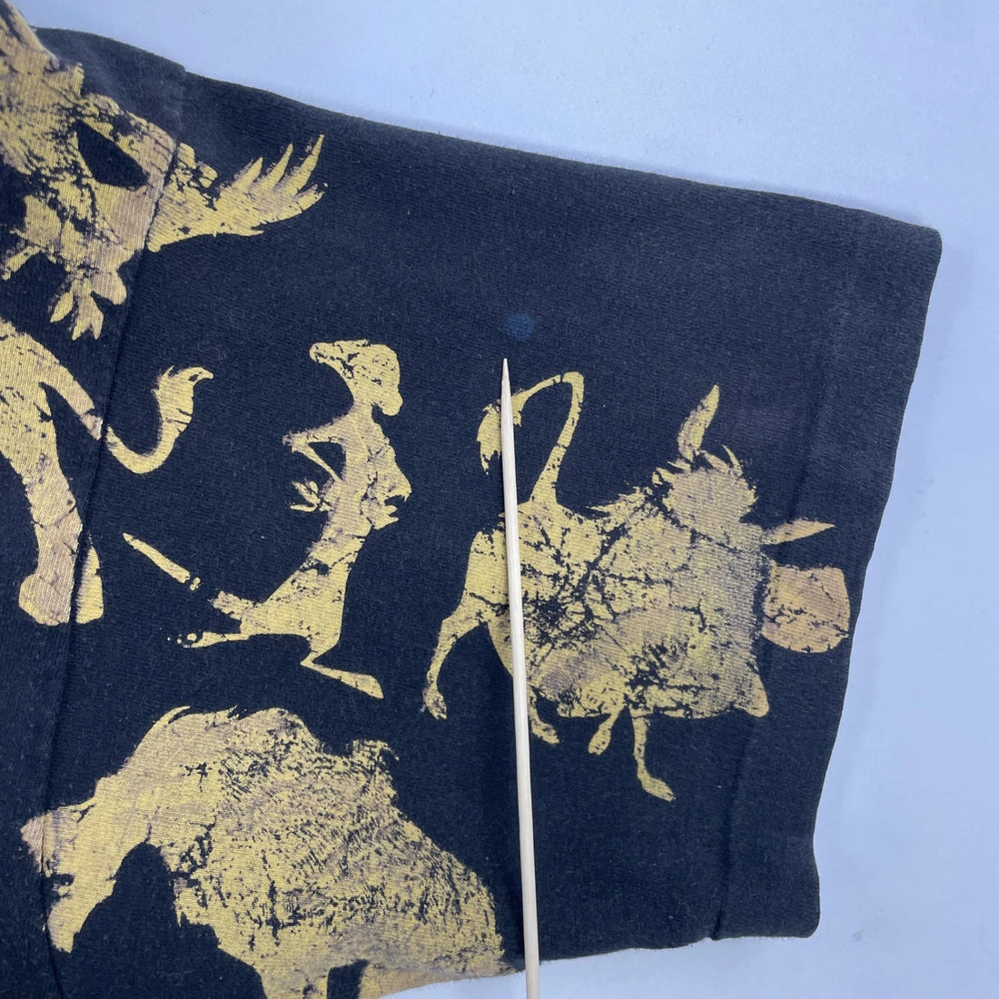 Vintage The Lion King Disney T-Shirt Size XL Black All Over Print 90s