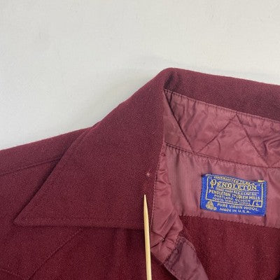 Vintage Pendleton Wool Button Up Shirt Size Large Red