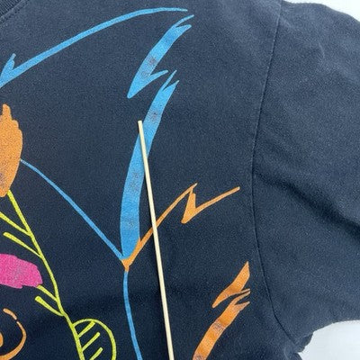 Vintage Sesame Street Bert And Ernie Neon T-Shirt Size XL Black 2008 Y2K