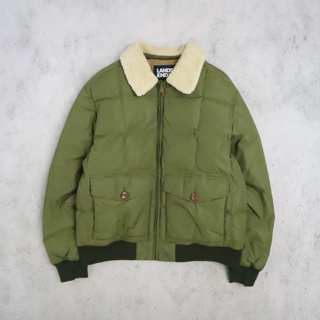 Lands' End Puffer Bomber Jacket Size Large