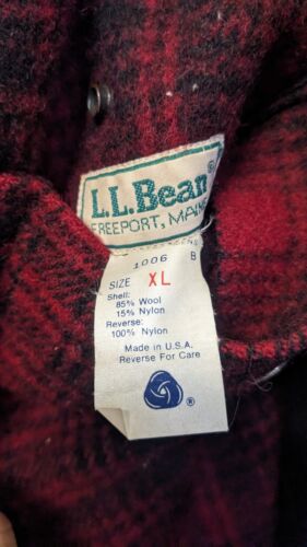 Vintage LL Bean Wool Vest Jacket Size XL Plaid Reversible