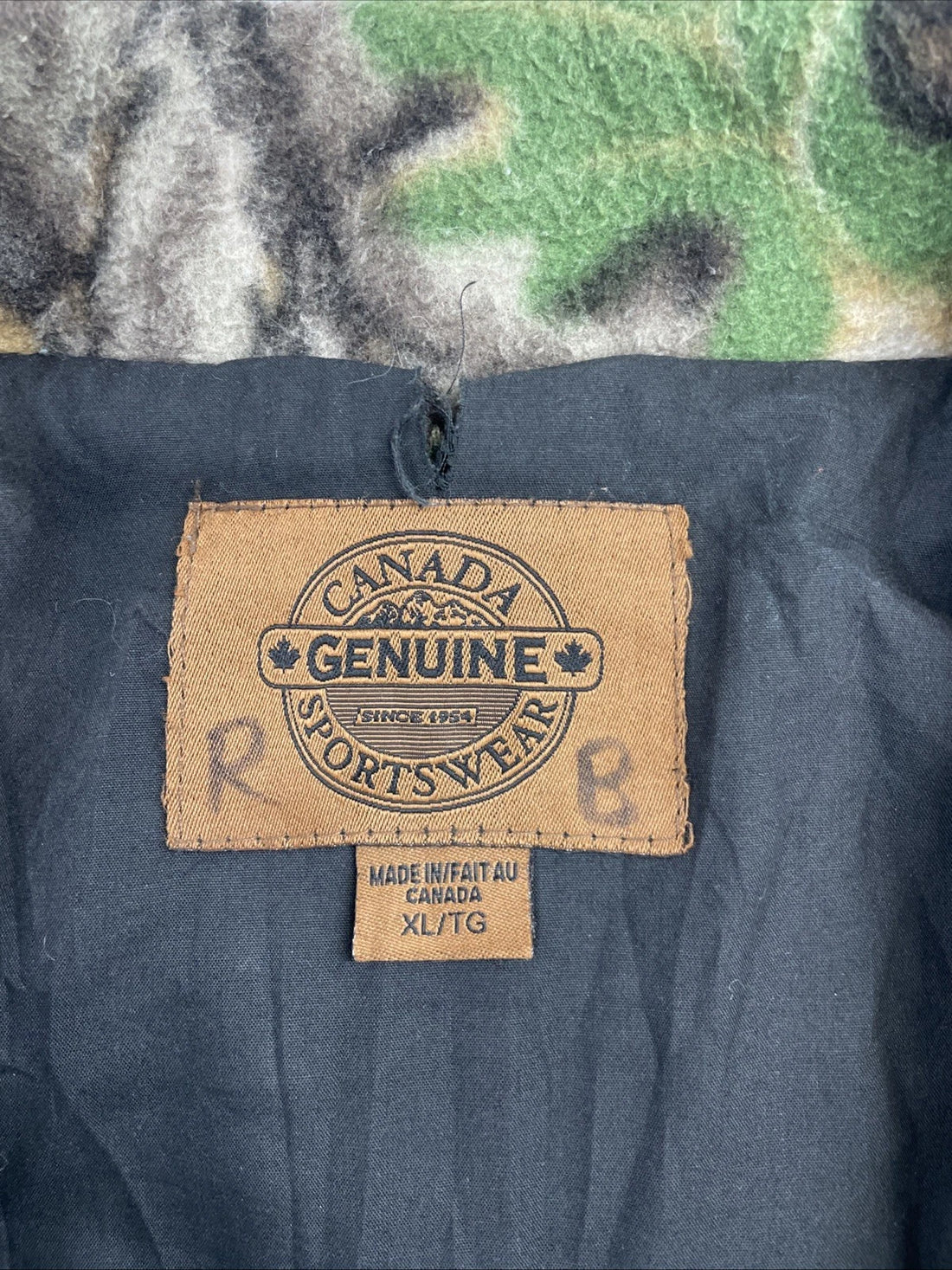 Tree Camo Fleece Bomber Jacket Size XL