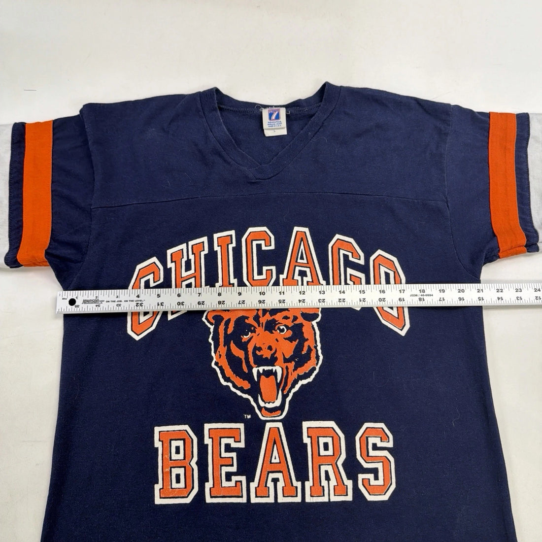 Vintage Chicago Bears Logo 7 Jersey T-Shirt Size Large NFL