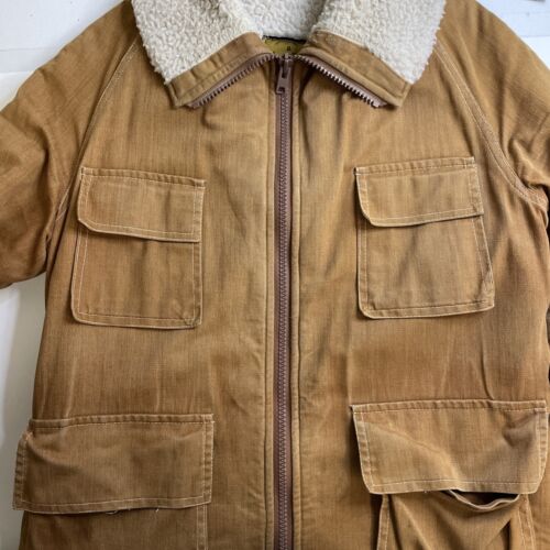 Vintage Robert Lewis Idea Coat Jacket Size 42 Brown Sherpa Lined