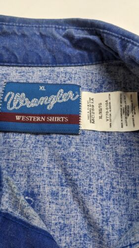 Vintage Wrangler Western Button Up Shirt Size XL Eagle Mountain