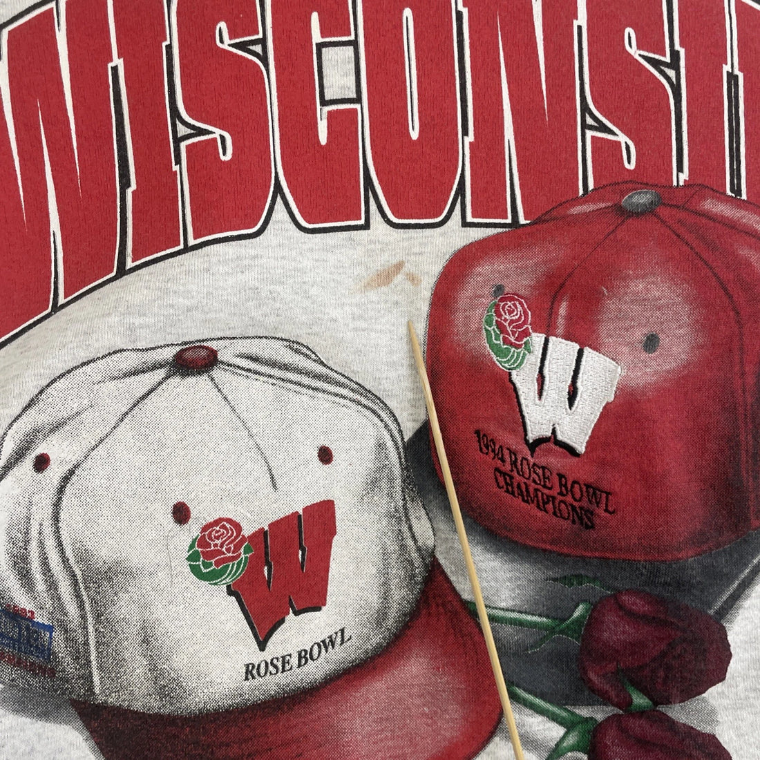 Vintage Wisconsin Badgers Rose Bowl Champs Nutmeg Sweatshirt Medium 90s NCAA