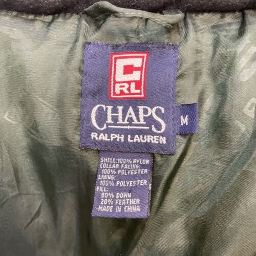 Vintage Chaps Ralph Lauren Puffer Jacket Size Medium Green Down Insulated