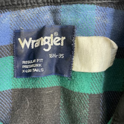 Vintage Wrangler Western Pearl Snap Shirt Size 16 1/2-35 Plaid