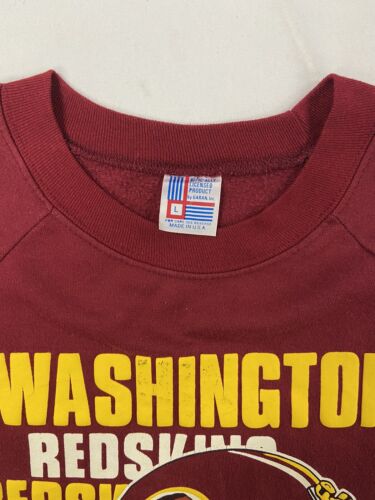 Vintage Washington Redskins Helmet Sweatshirt Size Large Red 90s NFL