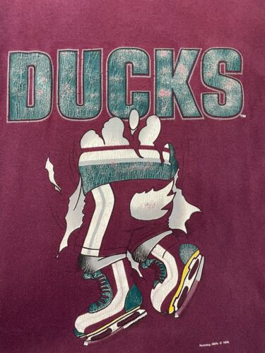 Vintage Anaheim Mighty Ducks Breakthrough Nutmeg T-Shirt Size Large NHL