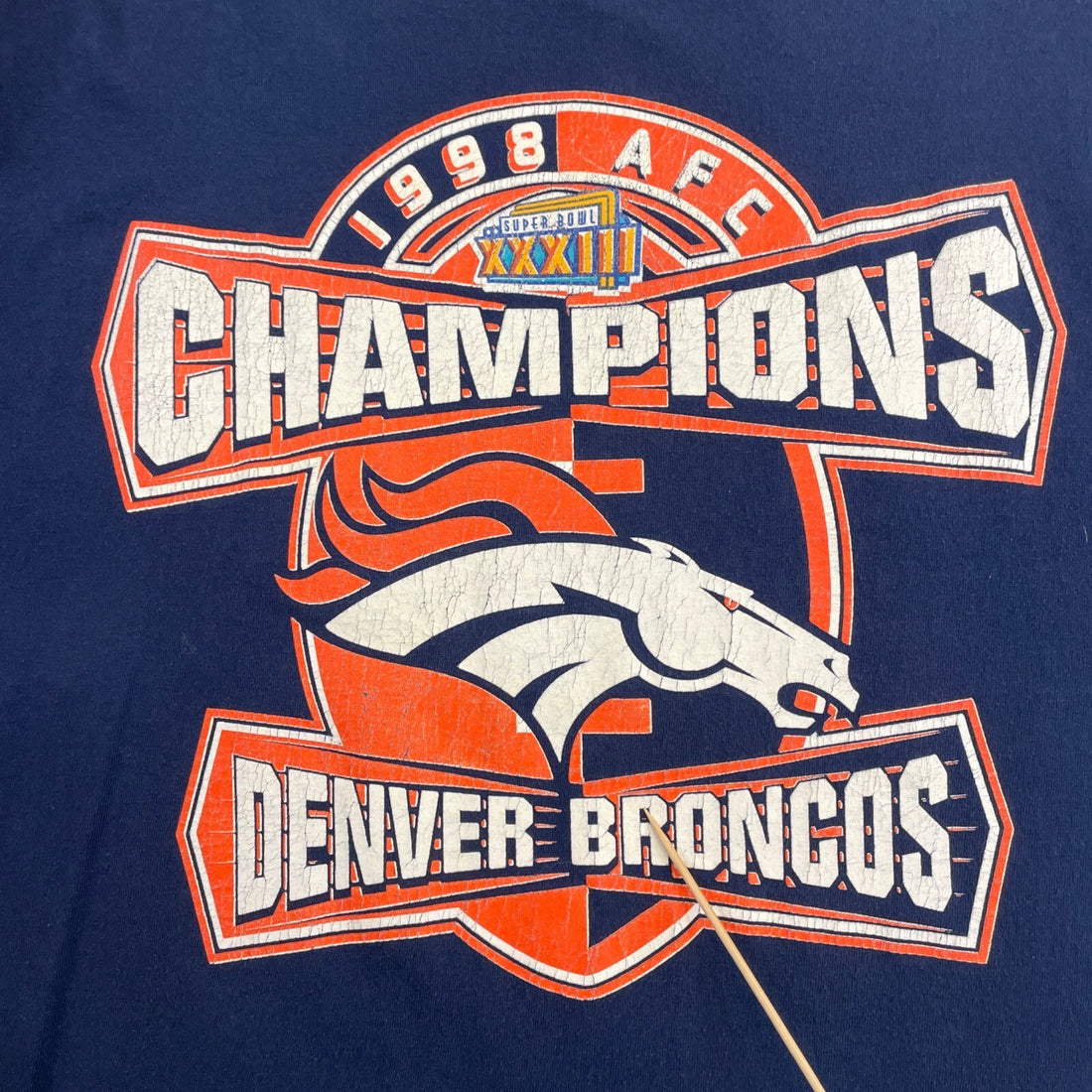 Vintage Denver Broncos Super Bowl XXXIII T-Shirt Size XL 1998 90s NFL
