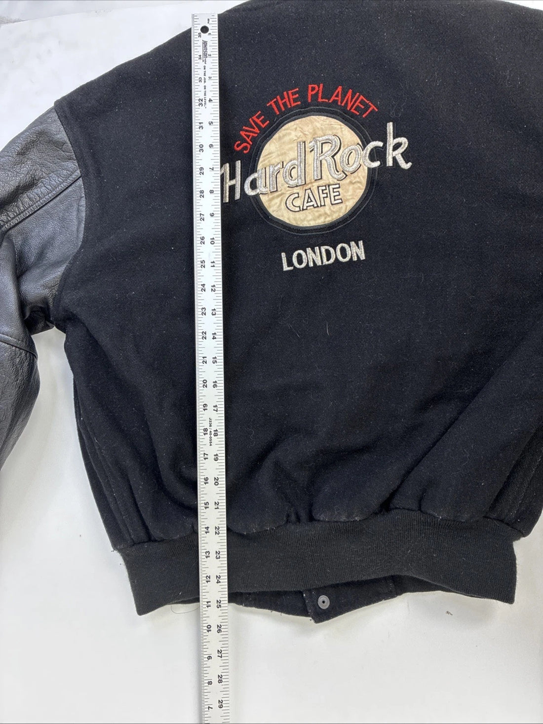 Vintage Hard Rock Cafe London Leather Wool Varsity Jacket Size Small