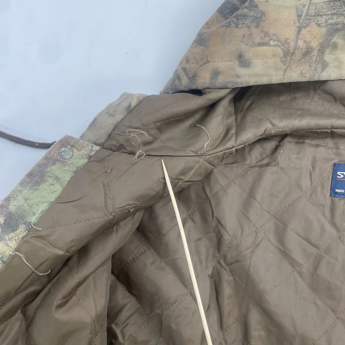 Vintage Spangler Speedtech Advantage Timber Camo Bomber Jacket Size 2XL