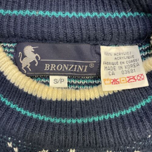 Vintage Bronzini Crewneck Sweater Size Small Fair Isle