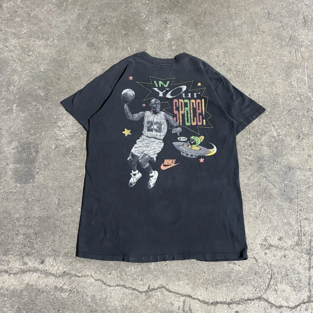 Vintage Michael Jordan Marvin Martian In Your Space Nike T-Shirt Medium 1993 90s