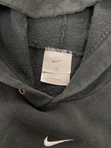 Vintage Nike Middle Swoosh Sweatshirt Hoodie Size Medium Black Embroidered
