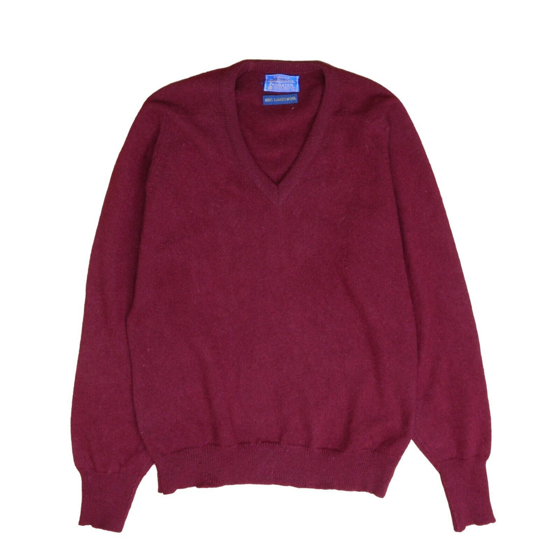 Vintage Pendleton Lambswool V-Neck Sweater Size Large Red Pullover