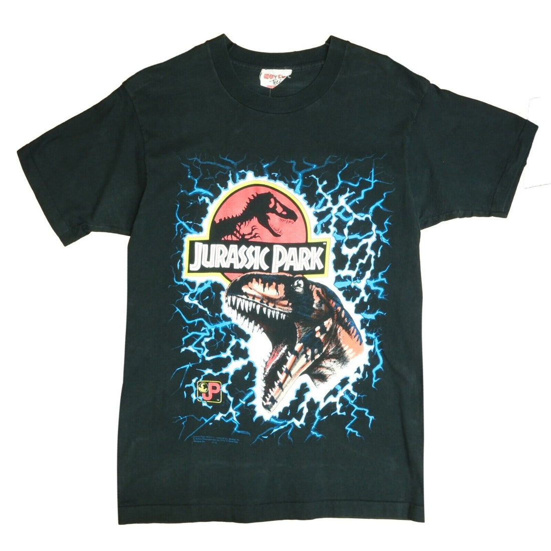 Vintage Jurassic Park T-Shirt Size Small Black Movie Promo 1993 90s