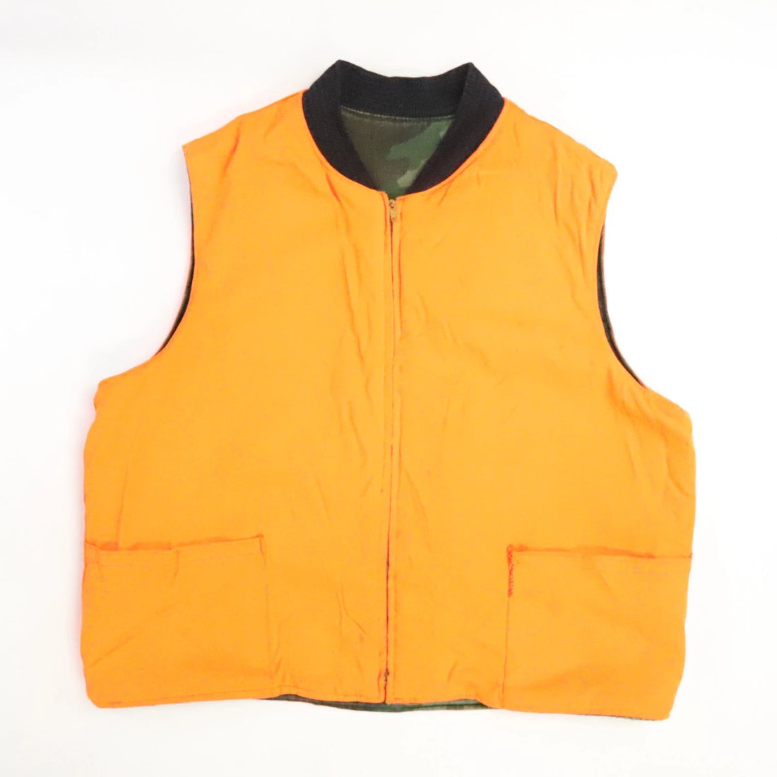 Vintage Hunting Camo Vest Jacket Size XL Reversible 50s 60s