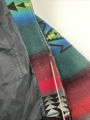 Vintage Pendleton High Grade Western Wear Wool Bomber Jacket Size Large Aztec