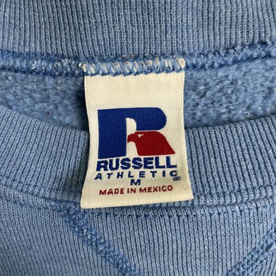 Vintage Russell Athletic Blank Crewneck Sweatshirt Size Medium Blue