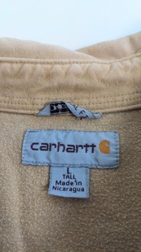 Vintage Carhartt Button Up Shirt Size Large Tall Tan