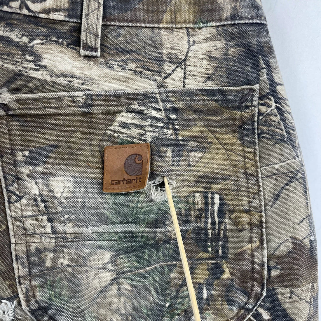 Carhartt Realtree Camo Carpenter Work Pants Size 34 X 30 Distressed
