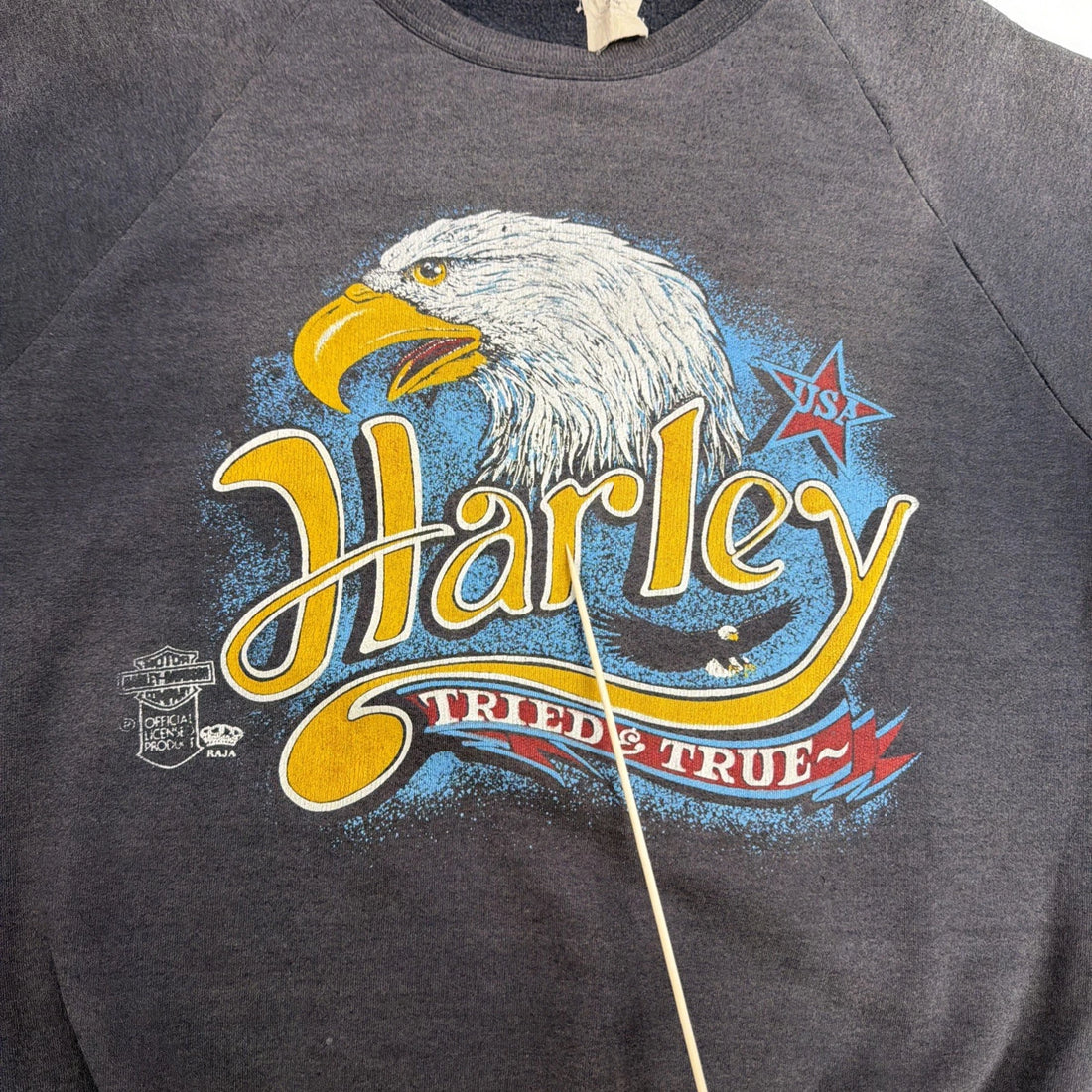 Vintage Harley Davidson Motorcycles Eagle Tried True Sweatshirt Large 80s 90s