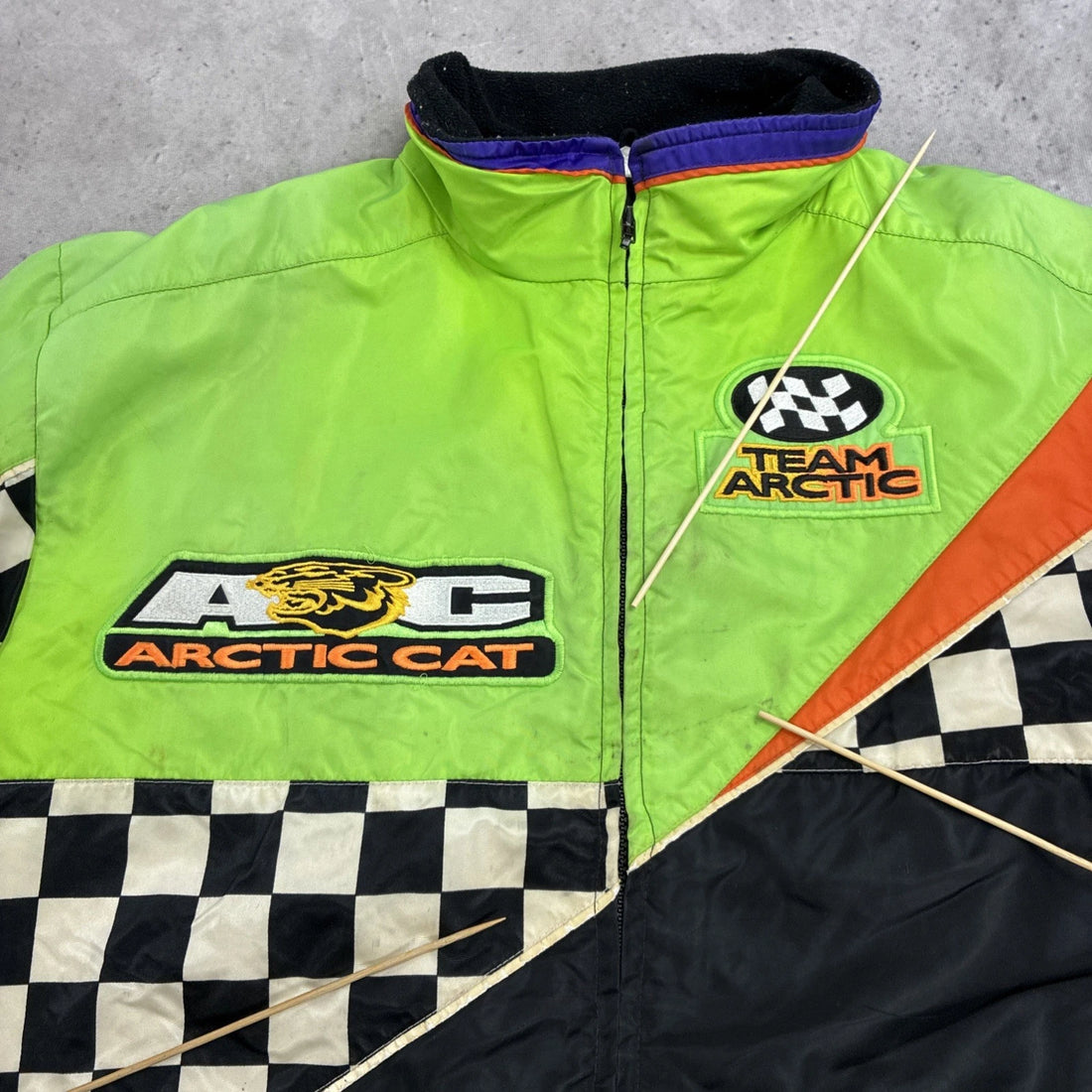 Vintage Team Arctic Cat Snowmobile Racing Jacket Size XL