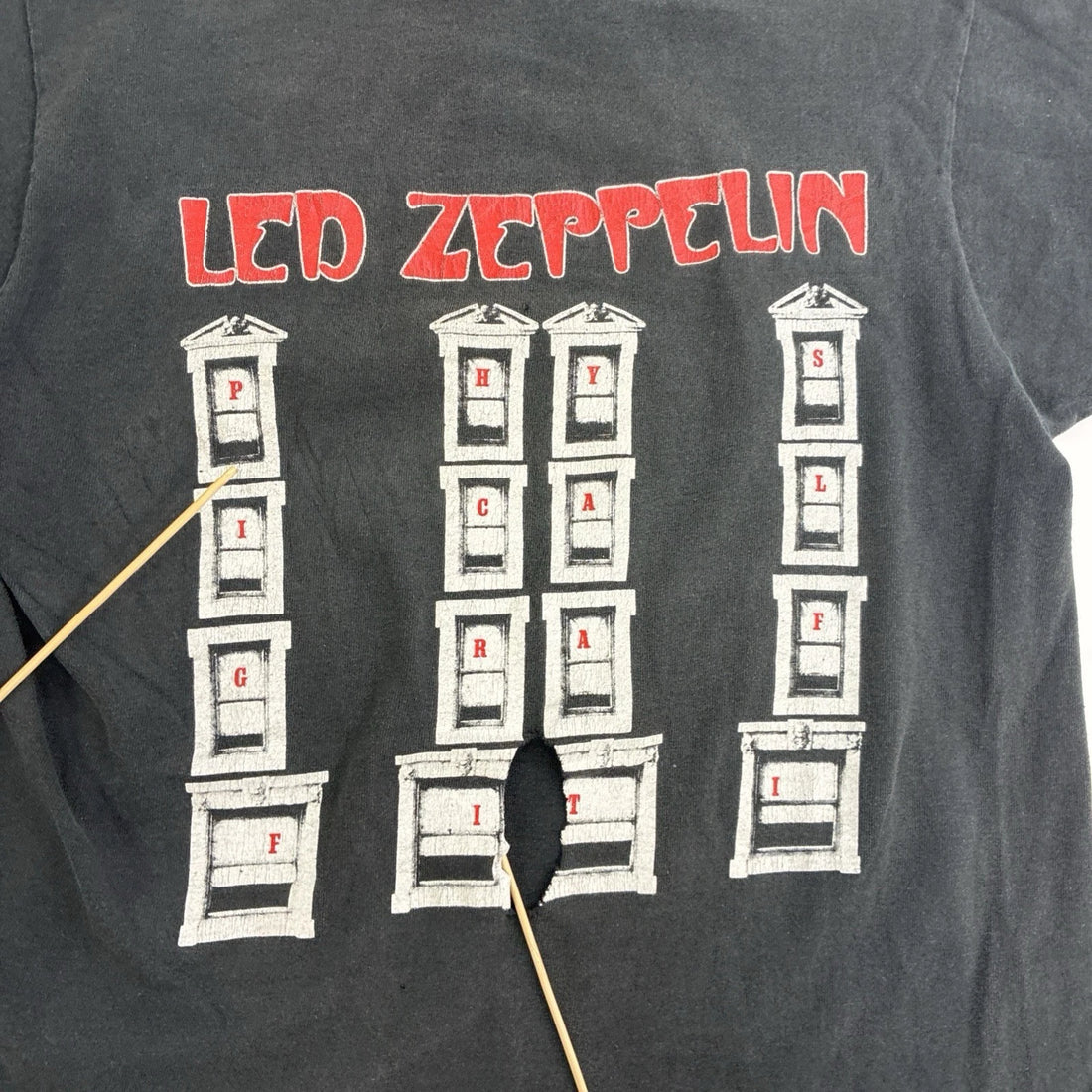 Vintage Led Zeppelin Physical Graffiti T-Shirt Small 1988 80s Distressed