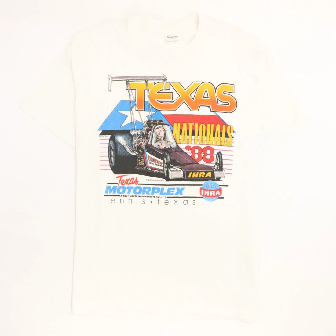 Vintage Texas Nationals Racing T-Shirt Size Large 1988 80s IHRA