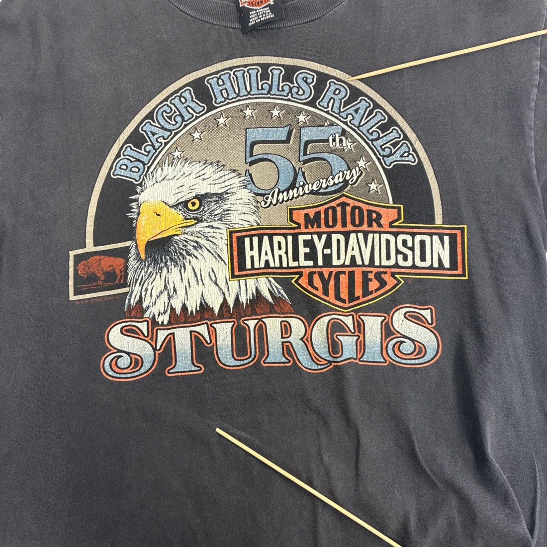 Vintage Harley Davidson Motorcycles Black Hills Rally Sturgis T-Shirt Large 90s