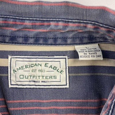 Vintage American Eagle Button Up Shirt Size Large Striped